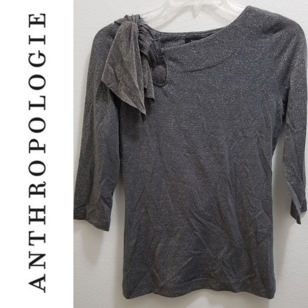 ANTHRO 'Deletta' Glittered Gray Top